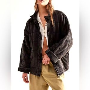 NEW Free People black dolman quilted jacket
